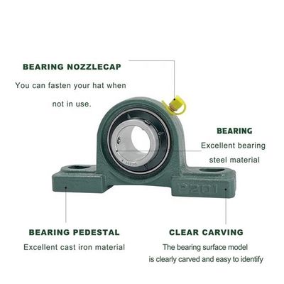 크롬 스틸 GCR15 비 표준 인치 장착 베어링 UCP210-200D1 안정적인 성능