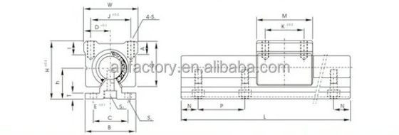 시장을위한 CNC 알루미늄 원형 선형 안내 레일 SBR12 및 선형 슬라이드 블록 SBR30UU